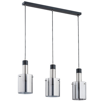 Listwa sufitowa BELLA 62169 z trzema ozdobnymi kloszami SREBRNA