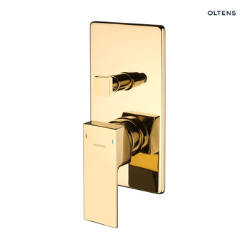 Oltens Gota bateria wannowo-prysznicowa podtynkowa kompletna złoty połysk 34101800