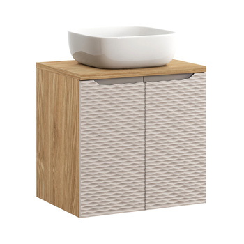 Zestaw mebli łazienkowych Ocean Beige 60cm z blatem i umywalką nablatową Smile – set-ocb b 60cm d un smile 40