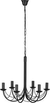 Żyrandol świecznikowy szerokość 58cm, czarny industrialny K-3520