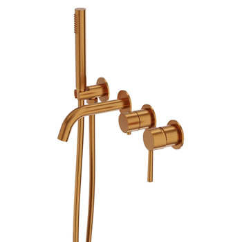 Bateria wannowa podtynkowa 4- otworowa Orion Brushed Copper