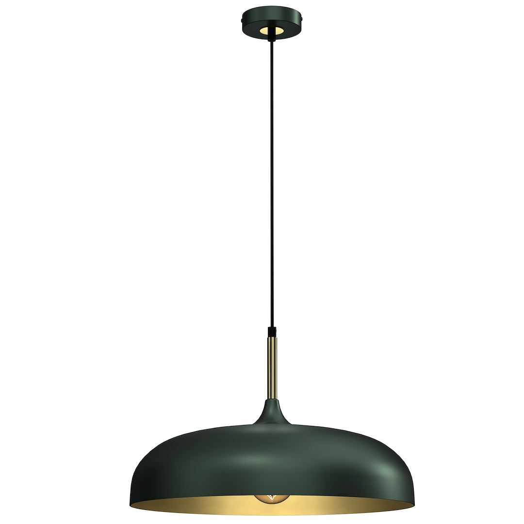 Lampa wiszca LINCOLN GREEN/GOLD 1xE27 45cm