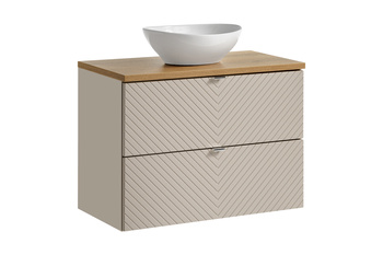 Zestaw mebli łazienkowych Viva Cashmere 80cm z blatem i umywalką nablatową Lola – set-vic b oak 80cm s un lola gw