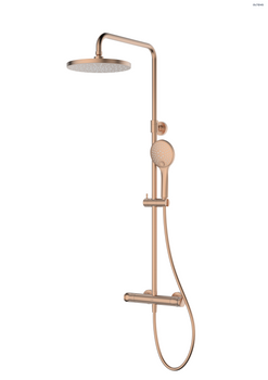 Oltens Vatten zestaw prysznicowy z baterią termostatyczną miedż szczotkowana 36505610