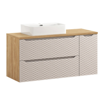 Zestaw mebli łazienkowych Ocean Beige 120cm z blatem i umywalką nablatową Trust – SET-OCB B 120CM S UN TRUST WH LC