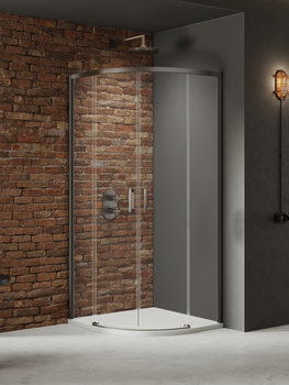 Kabina prysznicowa 80x80x200 Gunmetal 6 mm – PRIME GUNMETAL BRUSHED K-4977 z powłoką Active Shield 2.0 | Szczotkowanie