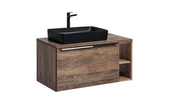 Zestaw mebli łazienkowych Santa Fe Oak 100cm z umywalką nablatową – set-sfo b 100cm un. 6275 black 81-01