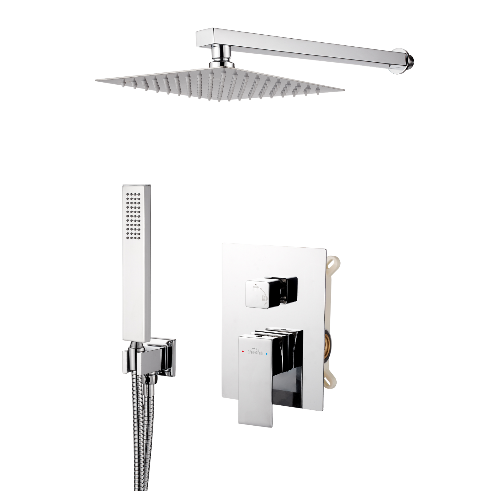 ZESTAW PODTYNKOWY Z BATERI� PODTYNKOW� 2F PAROS INVENA TREND, CHROM