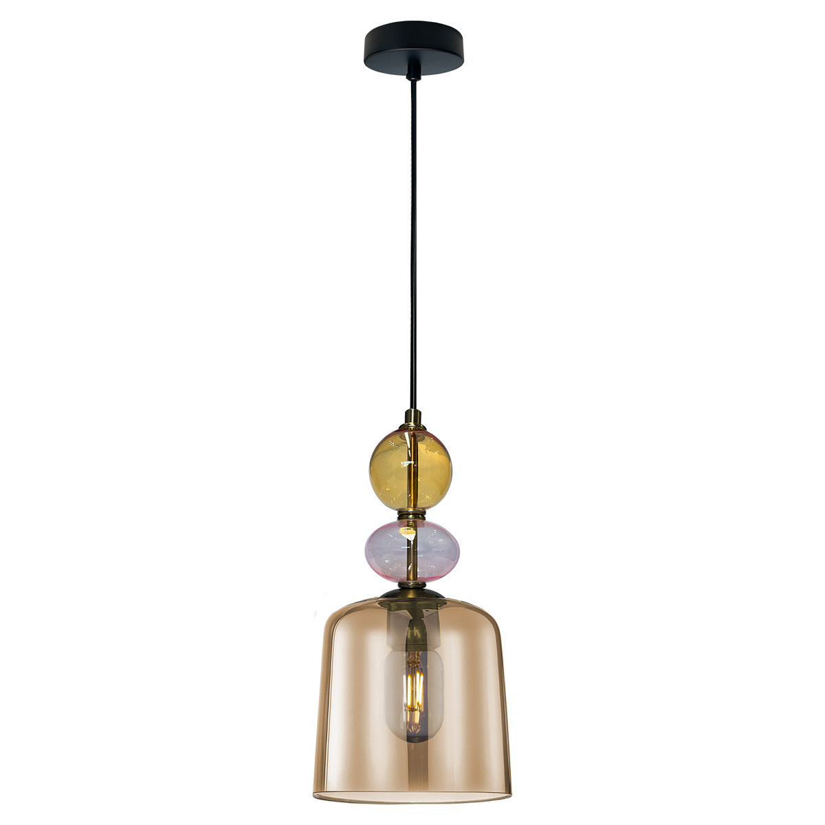 Lampa wisząca Tropea bursztynowa 1xE27