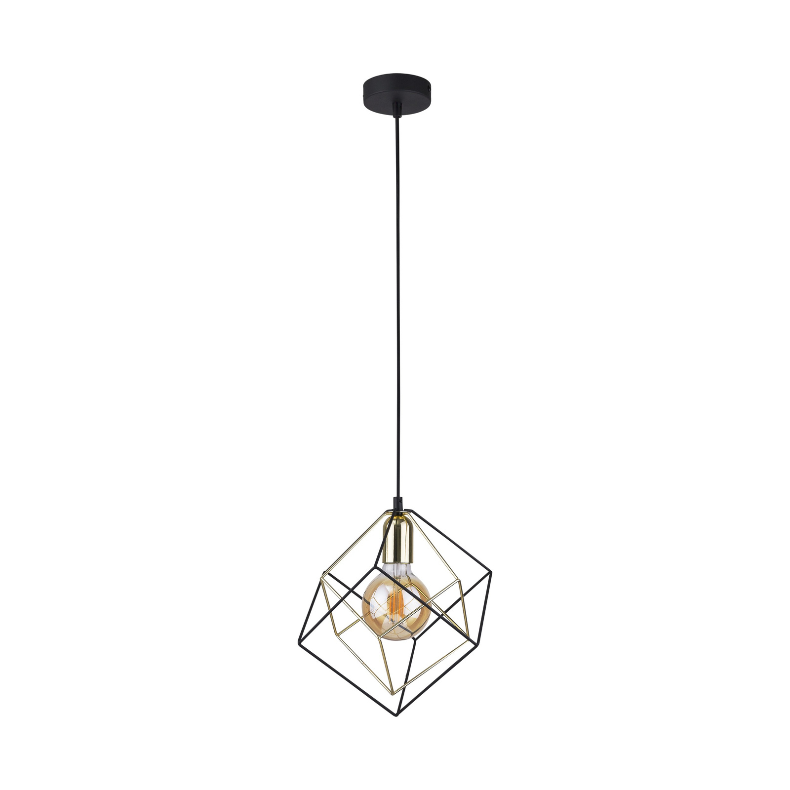 Lampa wiszca ZWIS geometryczna E27 czarny/zoty ALAMBRE 2777 TK Lighting