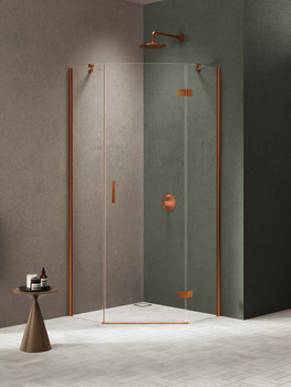 Kabina prysznicowa 80x80x200 Miedziany 6 mm – NESTA COPPER BRUSHED K-4680 z powłoką Active Shield 2.0 | Szczotkowanie