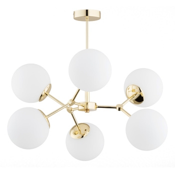 Złoty żyrandol 6-punktowy FOTON 63118 z kulami