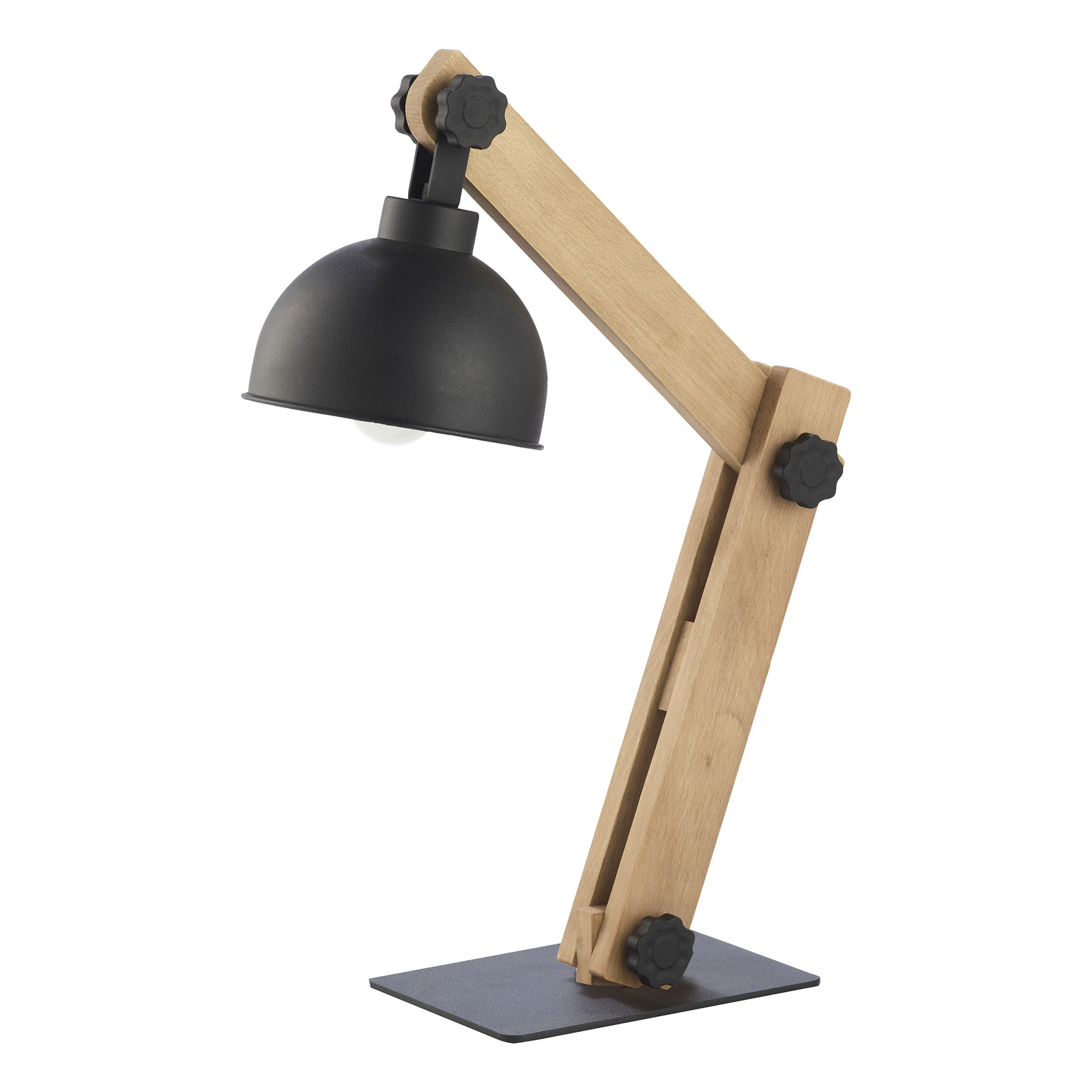 Lampka na biurko drewniana industrialna E27 czarny OSLO 5021 TK Lighting