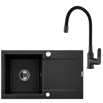 ZLEWOZ GRANIT 1K TESALIA W ZES Z CZARNĄ BZ JOGA PLUS SYF CHR Z DŁUG OC