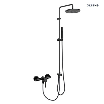 Oltens Molle zestaw prysznicowy z baterią prysznicową ścienną czarny mat 36050300