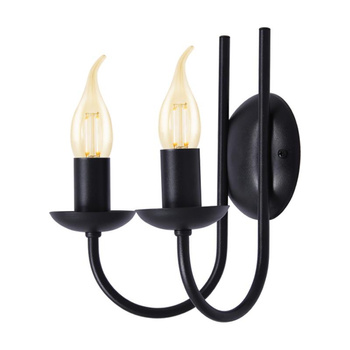 Czarny, podwójny kinkiet w stylu industrialnym K-4973 z serii HARIS