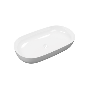 Jima umywalka nablatowa 71x41 cm owalna, biały połysk
