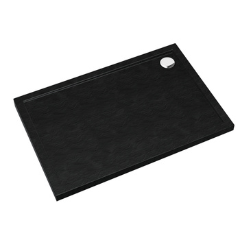 Brodzik akrylowy Sharper Black Stone 90x120x4,5 cm, prostokątny 3S.S1P-90120/C/ST