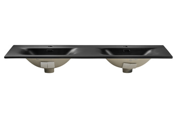 Umywalka meblowa dwukomorowa 120cm SKY 1 BLACK MATT 120D DP ( E-8099-120D )