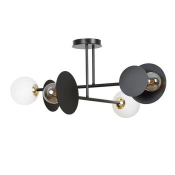 Nowoczesny plafon lampa sufitowa 2x60W+2x40W 80cm czarny/złoty/biały 612/4 MINERVA 4