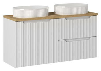 Zestaw mebli łazienkowych Nova White 120cm z umywalkami nablatowymi – set-now b oak 120cm s / d un beyond 5 wh