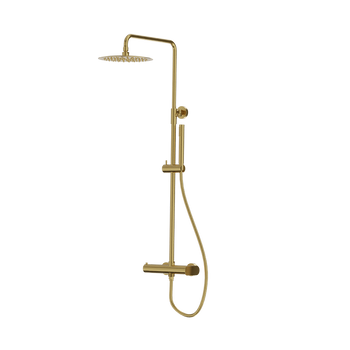 Natynkowy zestaw prysznicowy z deszczownicą Spark Brushed Gold