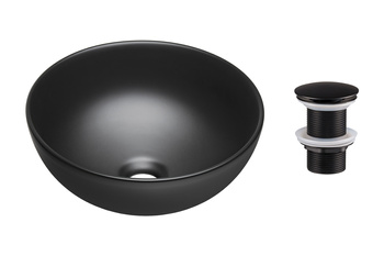 Ceramiczna umywalka nablatowa 32cm SET-DOMI MB T201MBG-3 Comad z korkiem click‑clack