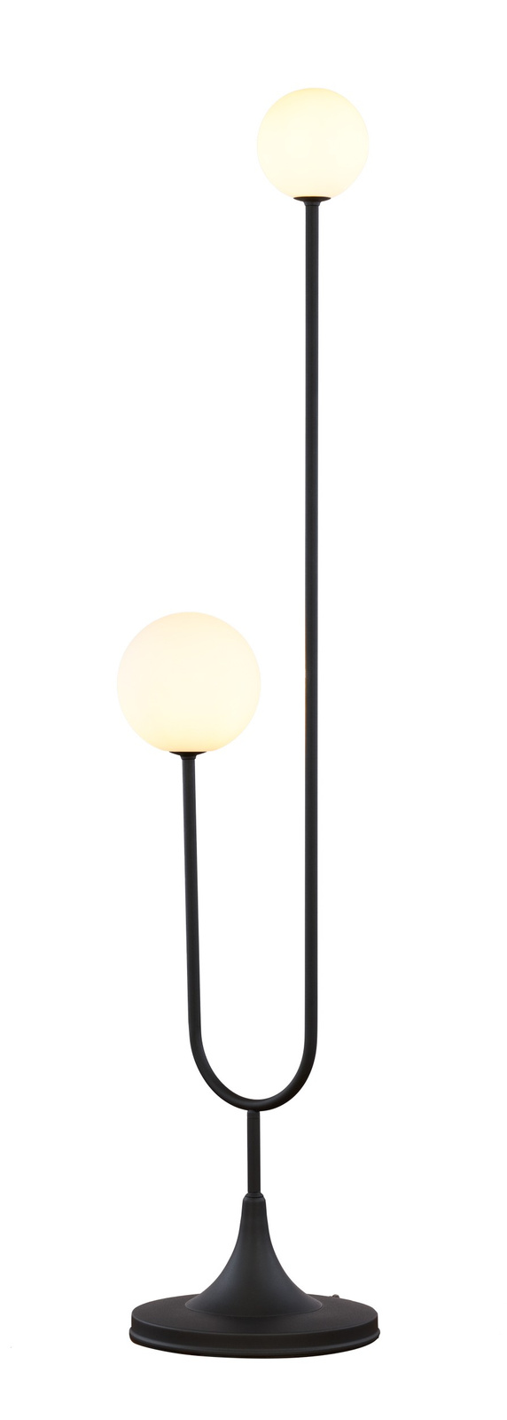 SELEN nowoczesna czarna lampa podłogowa lakierowana 2-punktowa biały klosz 1951