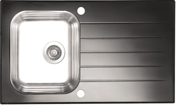 ALVEUS GLASSIX 10 zlewozmywak szklany czarny odwracalny  1099450