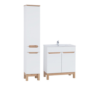 Zestaw mebli łazienkowych Bali White 80cm z umywalką i szafką wysoką – SET-BW LAVA 80CM BALI WHITE 800