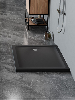 New Trendy MILD SATIN – brodzik 90x70x4,5, Czarny (B-0670)