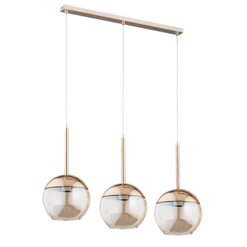Lampa wisząca z kloszem VOLDA 3-punktowa 62159 ZŁOTA