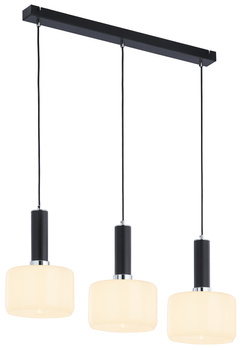 VANES nowoczesny zwis 3-punktowy chromowany klosz biały 1863