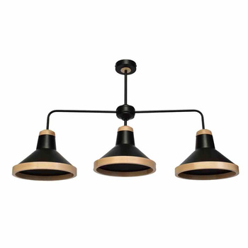 Lampa sufitowa SALMA BLACK / WOOD 3xE27