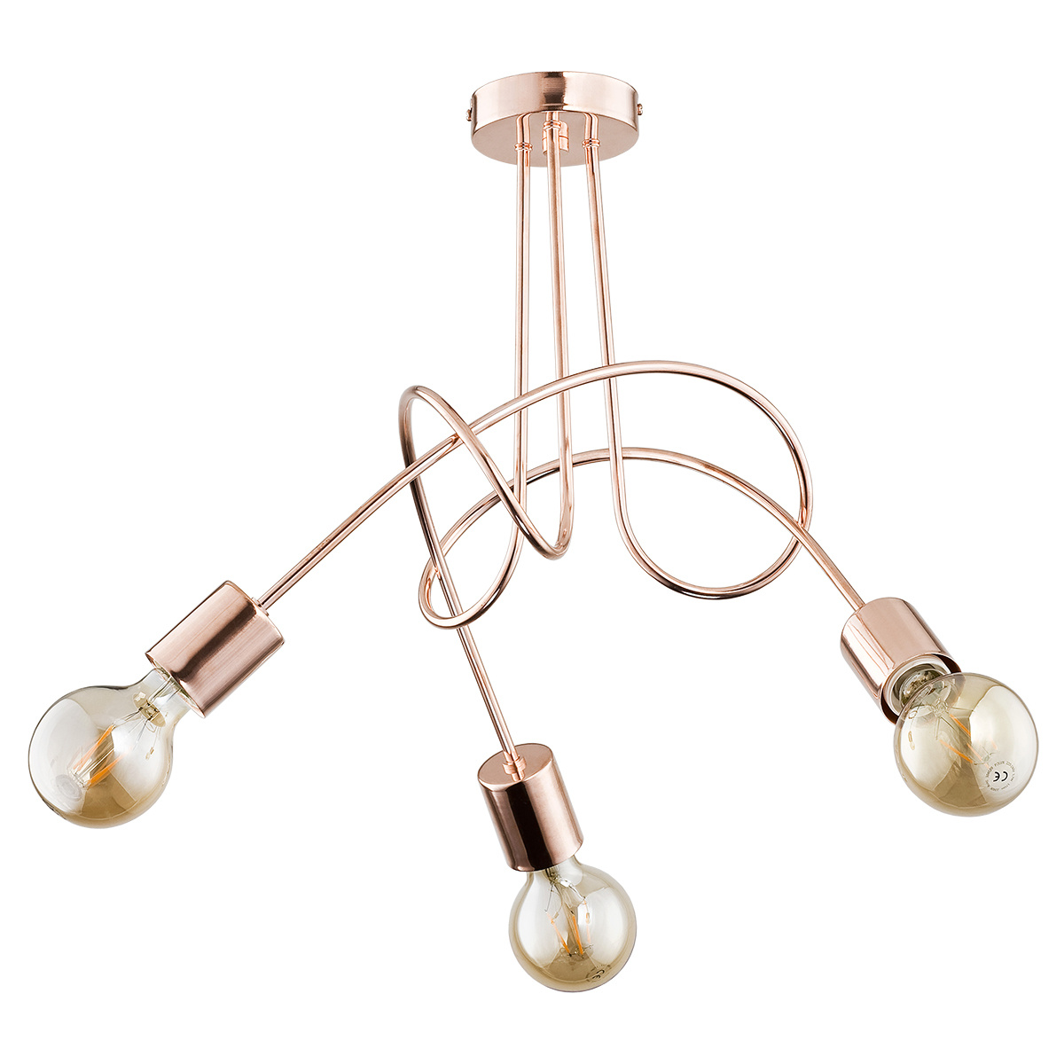 Stylowa lampa sufitowa 3-punktowa TANGO COPPER 24323 ROSE GOLD