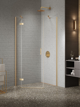 Kabina prysznicowa 100x80x200 Złoty 6 mm – NESTA GOLD BRUSHED K-4488 z powłoką Active Shield 2.0 | Szczotkowanie