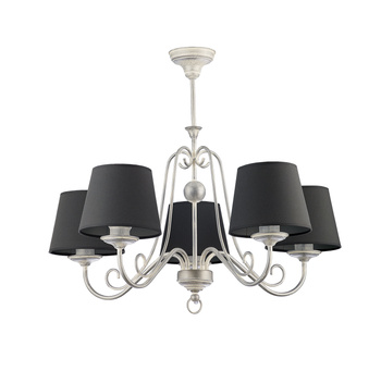 ARKADA klasyczny duży żyrandol 5-ramienny abażur czarny 1159