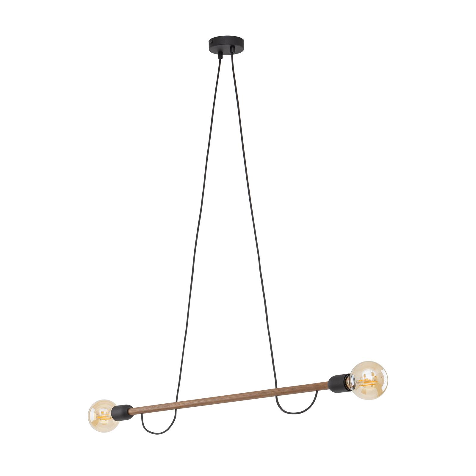 HELIX WOOD ORZECH lampa wiszca na linkach 2xE27 TK Lighting 4948