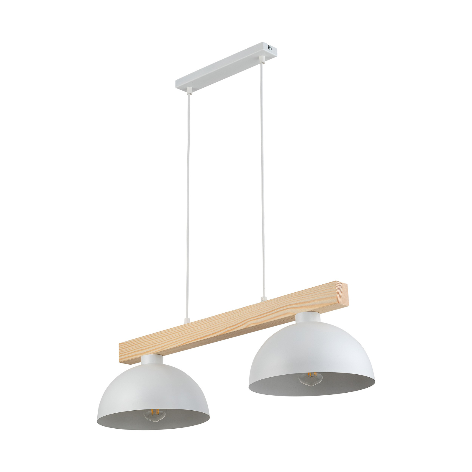 Lampa sufitowa biaa z drewnianymi detalami 2x15W OSLO 4713