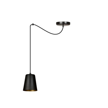 Czarno-złota lampa wisząca z dużym gwintem E27 60W 80cm 455/1 LINK 1