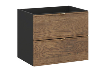 Szafka pod umywalkę Comad Czarny Mat, Dąb Casella 60 cm – TALIA CASELLA 82-60-46-2S