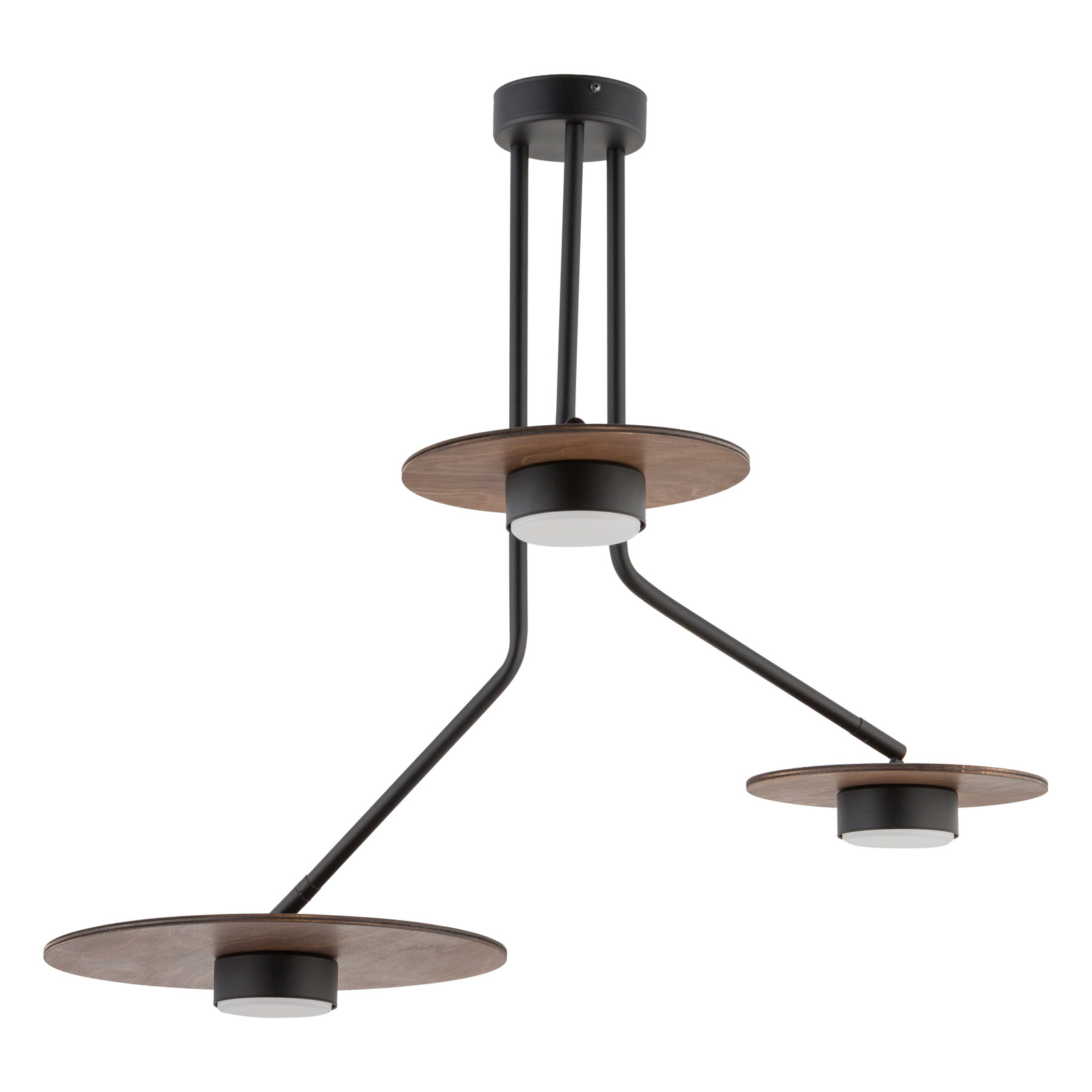 Elegancka lampa cienna czarny/ciemne drewno 3xGx53 12W DISK III Nowodvorski 7644