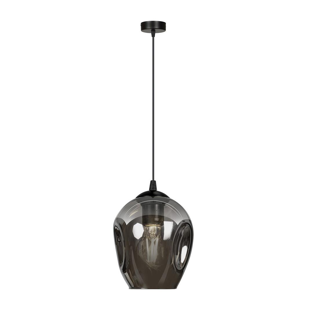 Lampa wiszca szklany klosz grafit 60W E27 14cm 680/1 ISTAR 1