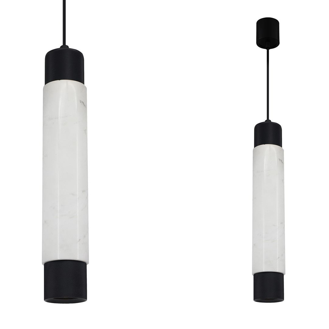 Lampa wiszca MARBLE WHITE/BLACK 1xGU10