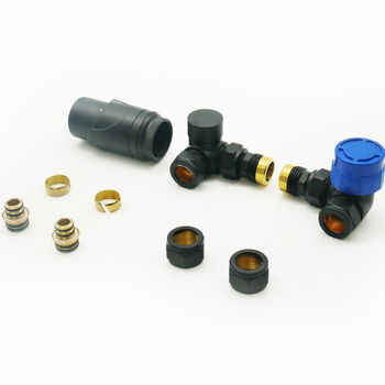 LaVita Opti – zestaw zaworów termostatycznych czarny mat (osiowy)