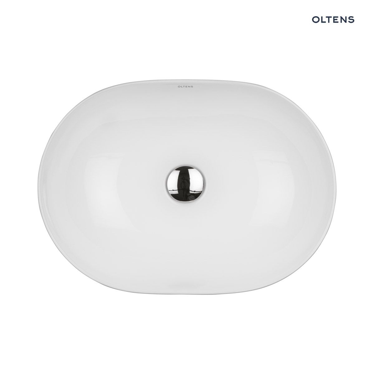 Oltens Hamnes Thin umywalka 49,5x35,5 cm nablatowa owalna z powłoką SmartClean biała 40819000