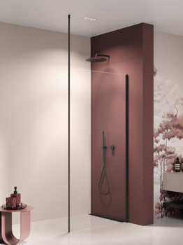 Walk-in 80x200 Czarny 8 mm – NESTA BLACK K-1723-WS z powłoką Active Shield 2.0 | Matowe