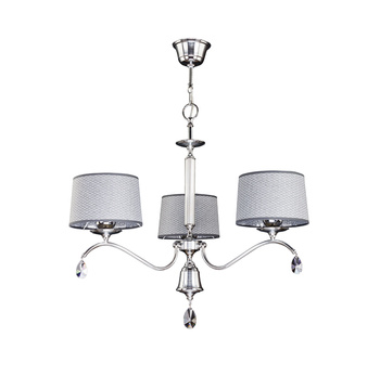 EGIDA klasyczny żyrandol abażur 3-ramienny chromowany 1603