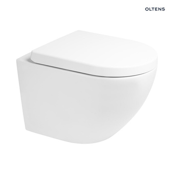 Zestaw Oltens Hamnes Kort miska WC wisząca PureRim SmartClean z deską wolnoopadającą biały 42534000