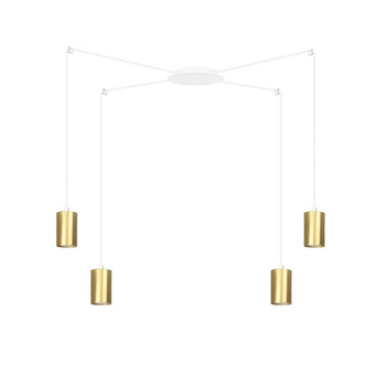 Lampa wisząca w kształcie pająka złote tuby 4x30W 527/4 TRAKER 4